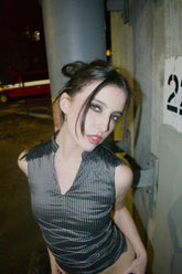 PINSTRIPE MILITARY TOP